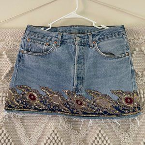 Levis Hand Embroidered Skirt